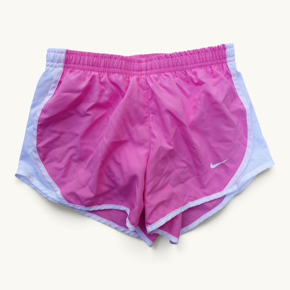 Nike Girls Dri-FIT Tempo Running Shorts Pink White Size S